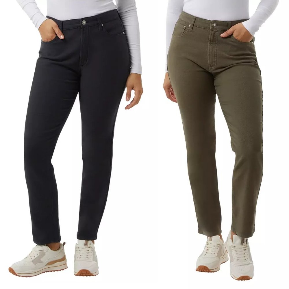 NWT 32 Degrees Cool Women Comfort Stretch Pant Green Black Sz 4-14 $65 11HL378